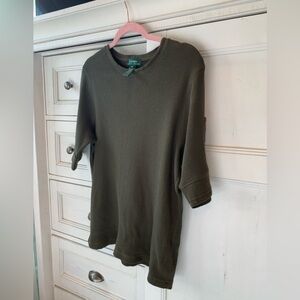Ralph Lauren Olive Green  Ribbed Knit Top
